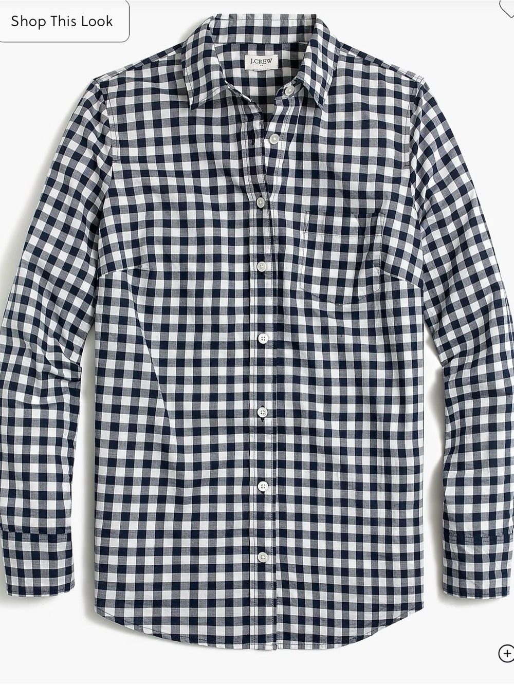 J. Crew Navy & White Gingham Button Down (XS)